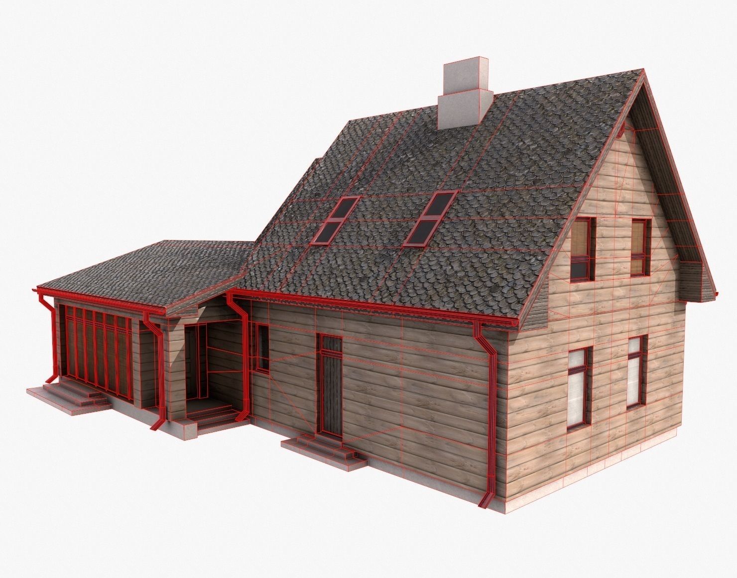 Building 002 Low-poly 3D model_9