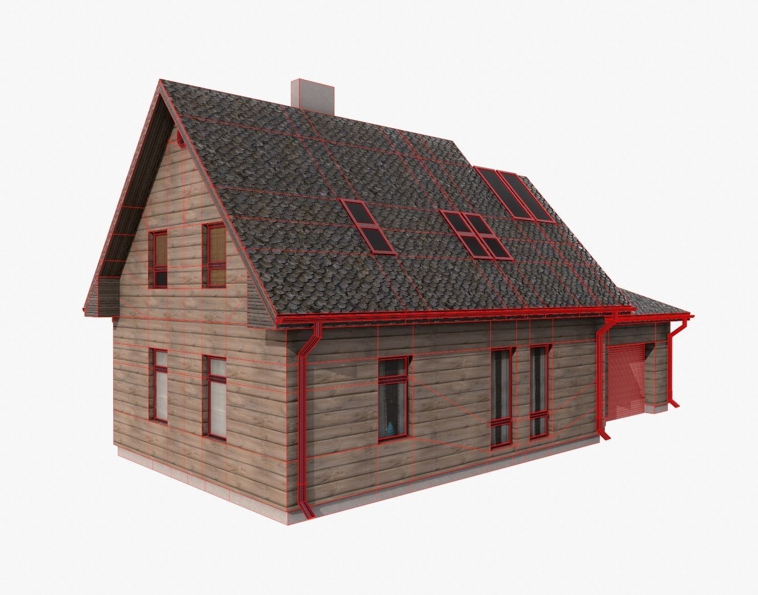 Building 002 Low-poly 3D model_5