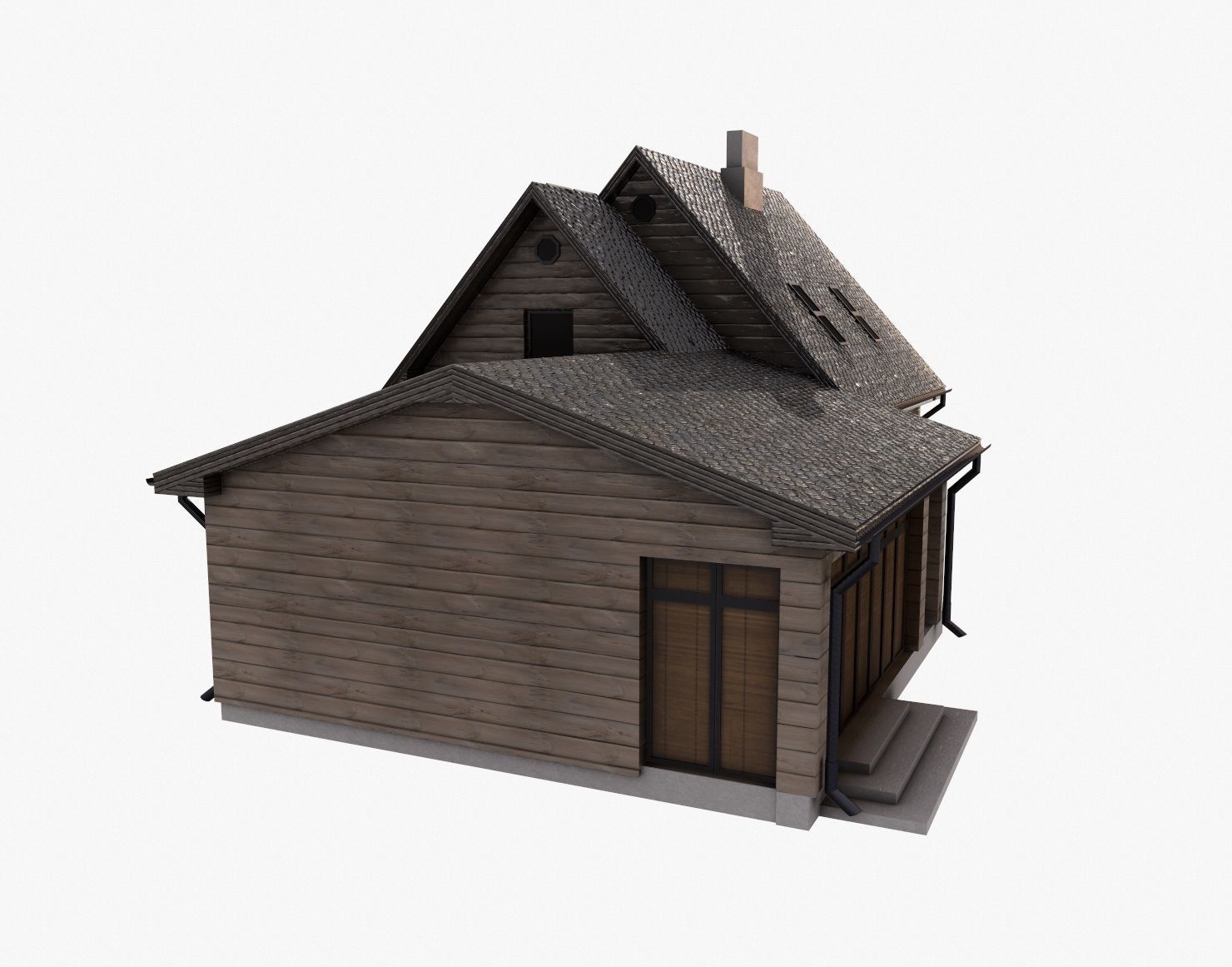 Building 002 Low-poly 3D model_3