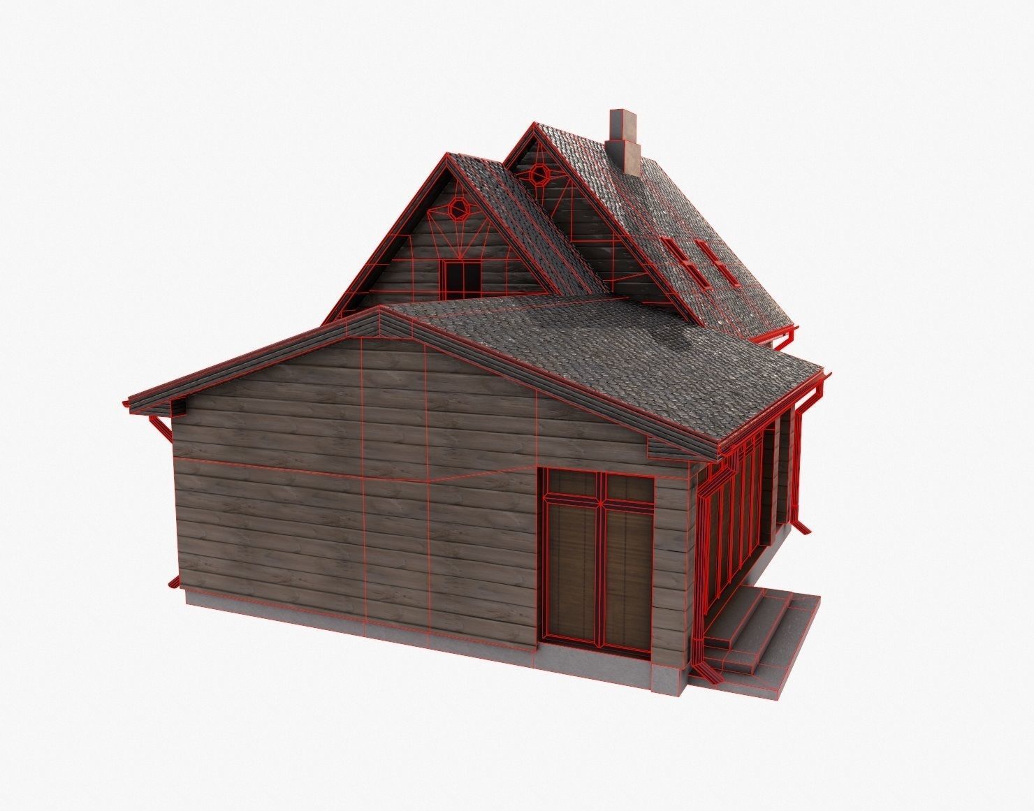 Building 002 Low-poly 3D model_7
