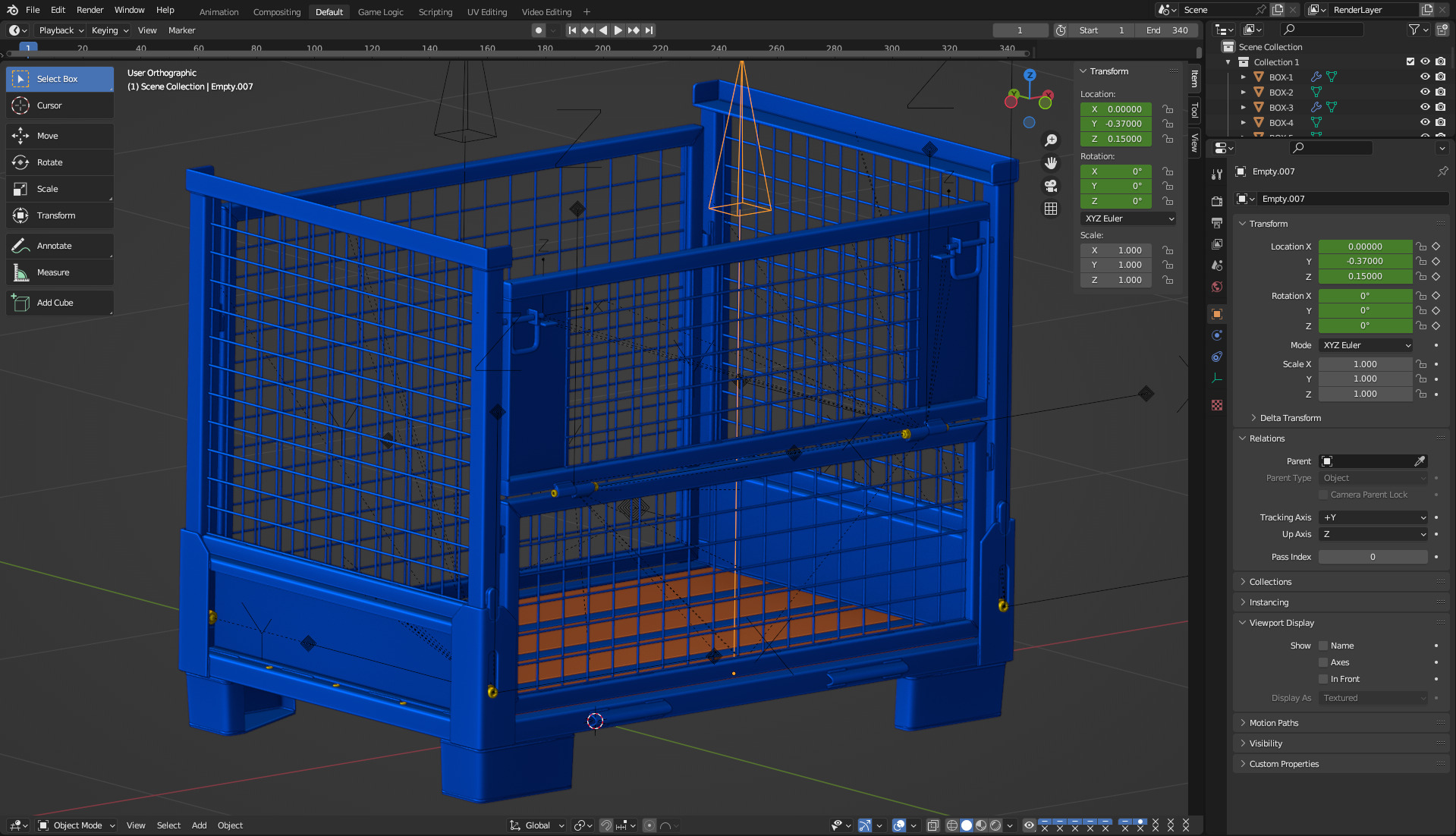 Collapsible Transportation Box Pallet 3D model_15
