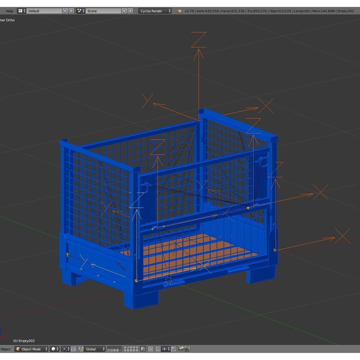 Collapsible Transportation Box Pallet 3D model_14