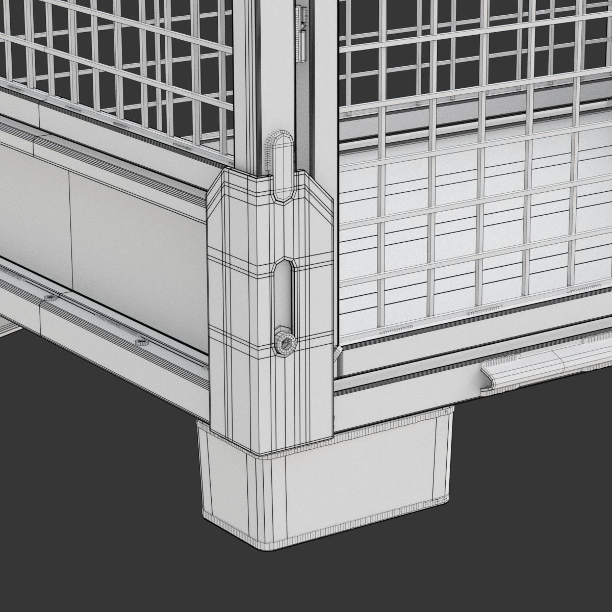Collapsible Transportation Box Pallet 3D model_20