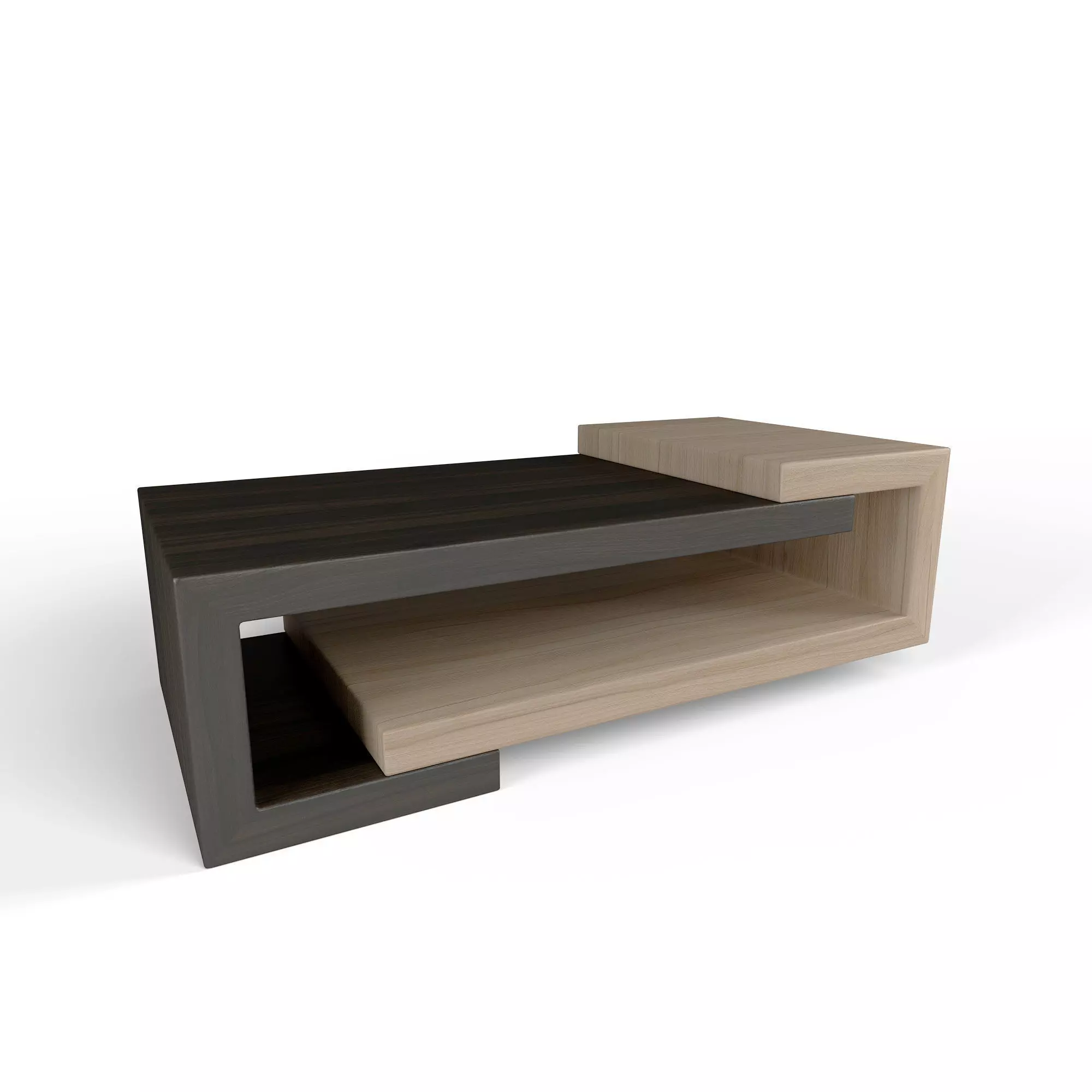 Minimal style Wooden Coffee Table Low-poly 3D model_0