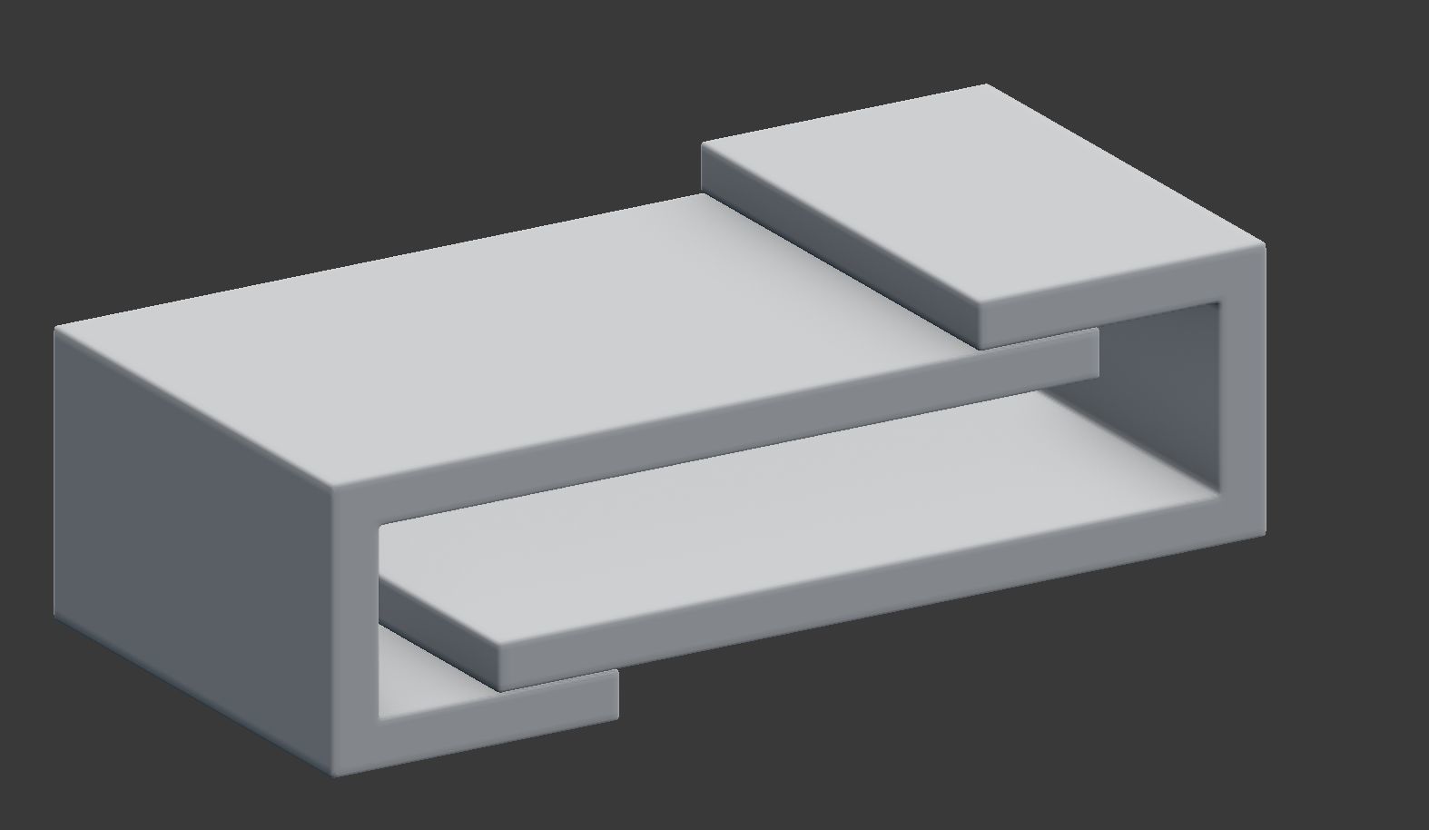 Minimal style Wooden Coffee Table Low-poly 3D model_2