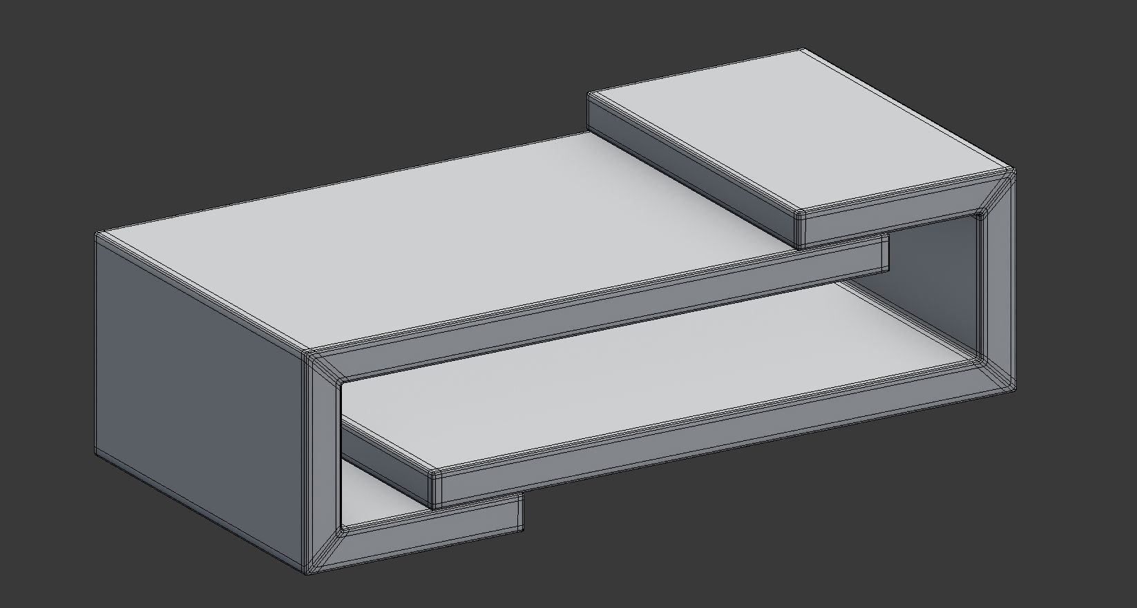 Minimal style Wooden Coffee Table Low-poly 3D model_4