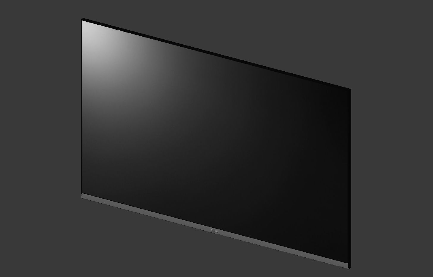 Flat Screen Wall TV Low-poly 3D model_2