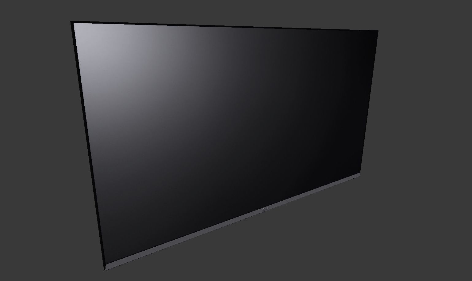 Flat Screen Wall TV Low-poly 3D model_4