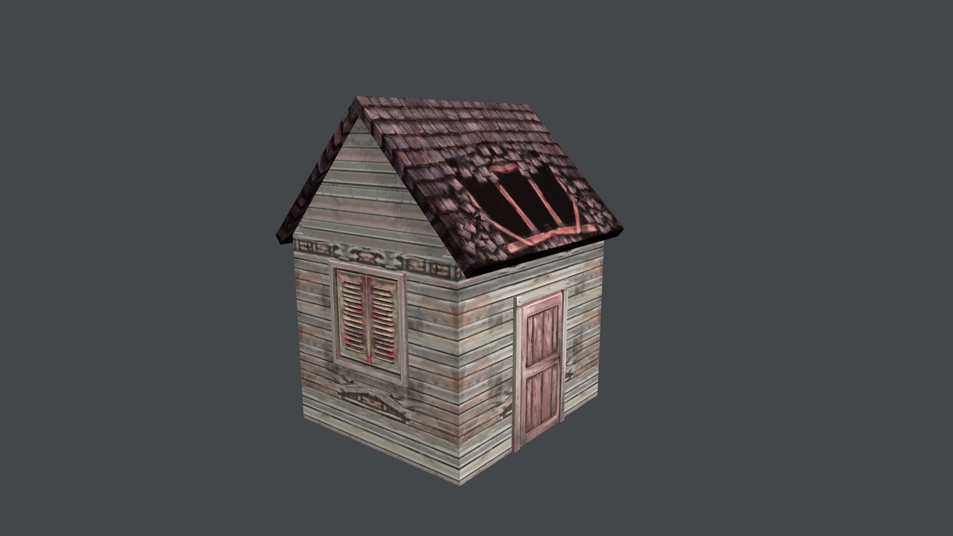 little house shed Low-poly 3D model_0