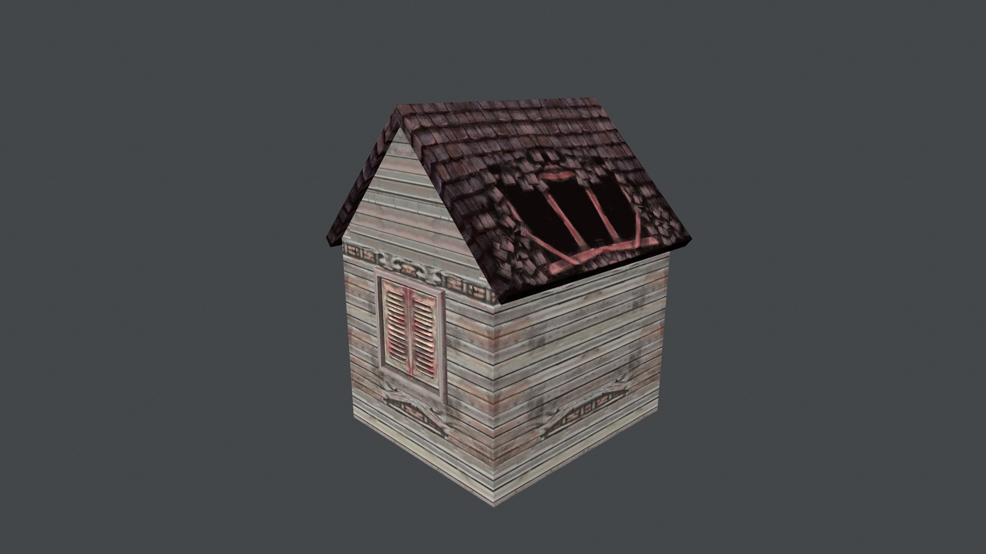 little house shed Low-poly 3D model_1