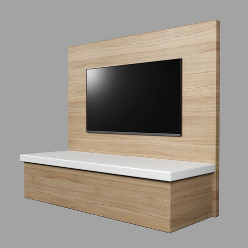 TV Wall Panel with a Flat Screen TV  Low-poly 3D model 4