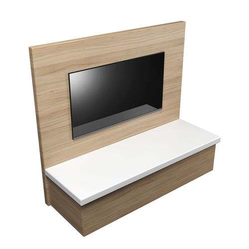 TV Wall Panel with a Flat Screen TV  Low-poly 3D model 3