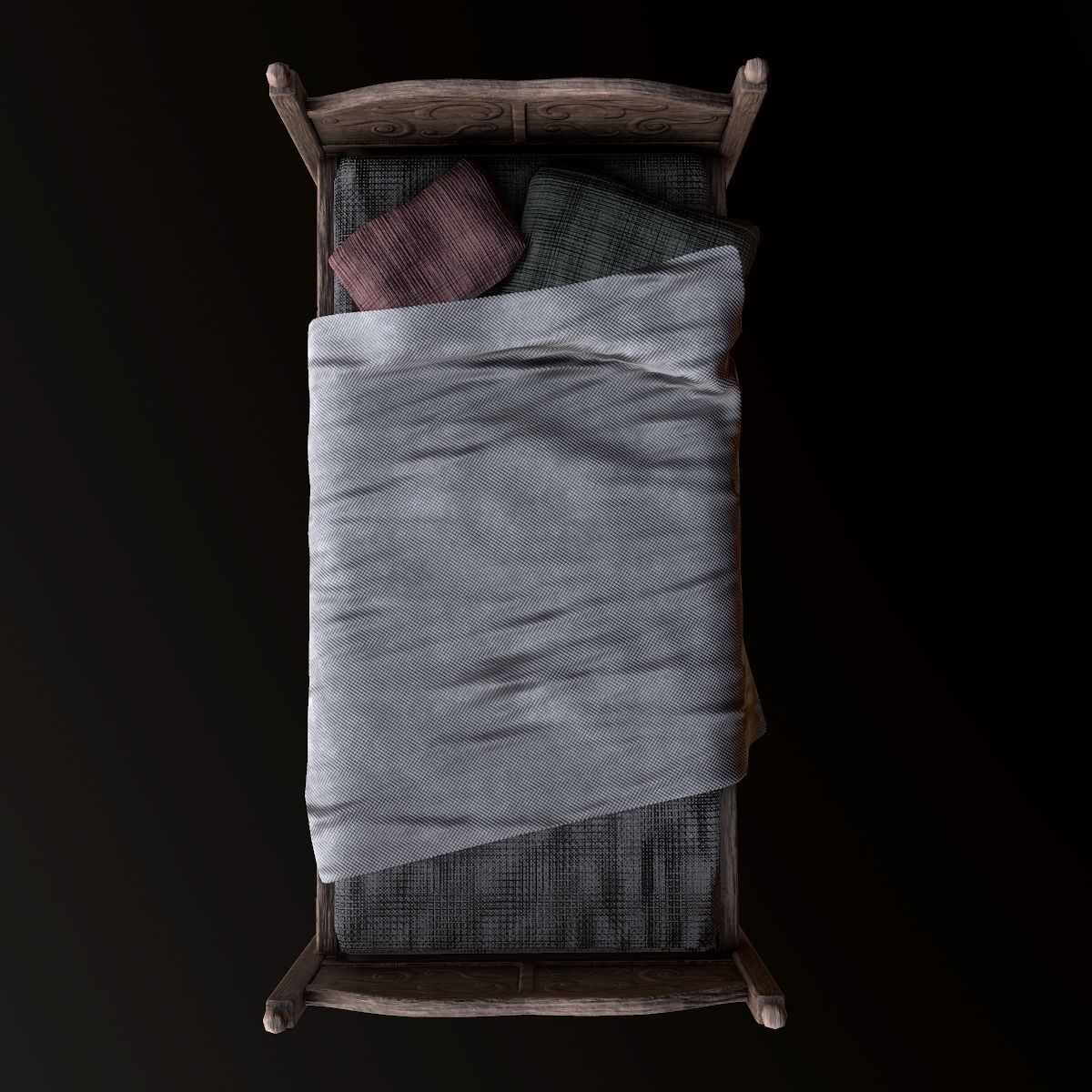 Tavern Bed - PBR Game Ready Low-poly 3D model_4