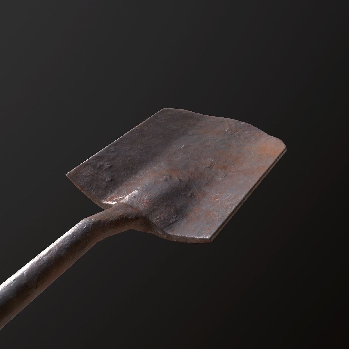 Rusty Shovel - PBR Game Ready Low-poly 3D model_4