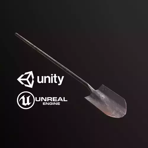 Rusty Shovel - PBR Game Ready Low-poly 3D model