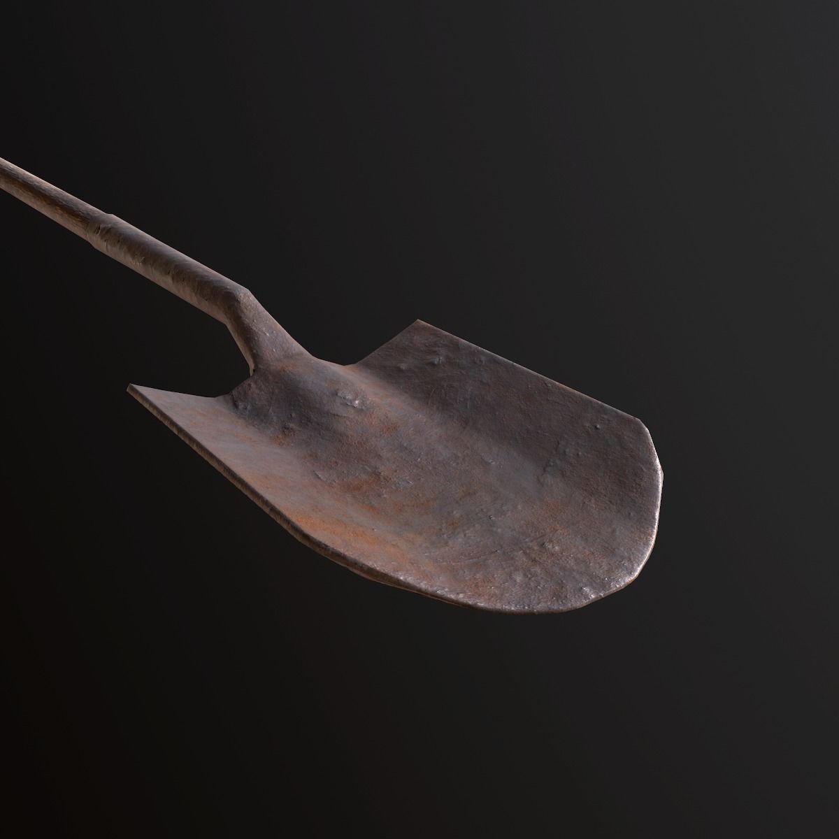 Rusty Shovel - PBR Game Ready Low-poly 3D model_1