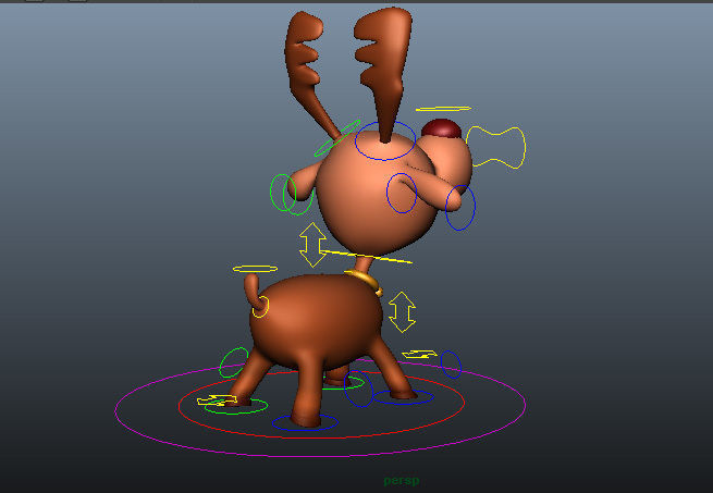 Deer Full Rigged Low-poly 3D model_16