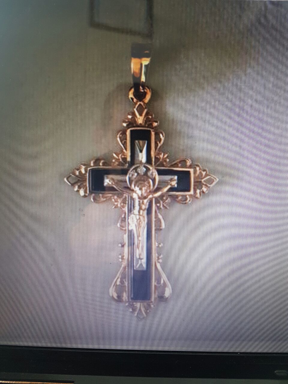 RELIGIOUS  CROSS 9 with BLACK STONE 3D print model_11