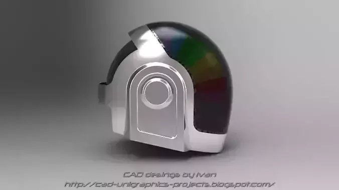 Daft Punk helmet model and tutorial Free 3D model