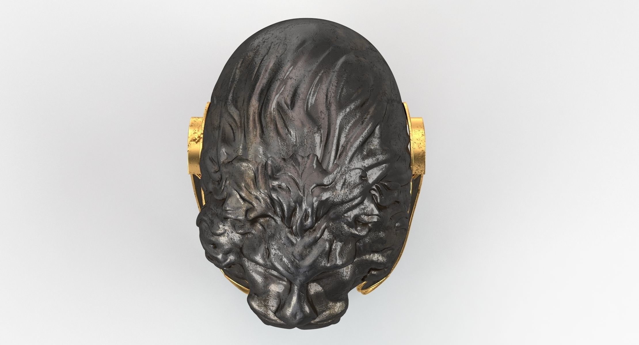 Medieval lion helmet v2 3D model_2