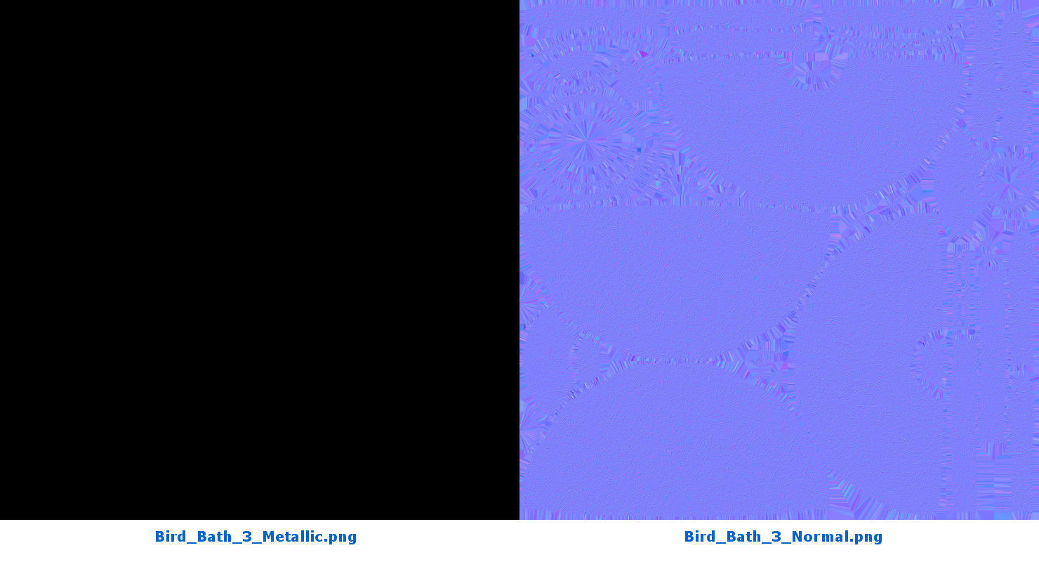 Bird Bath 3 Low-poly 3D model_6