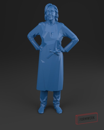 women 01 Artisan - LowPoly printable 3D print model