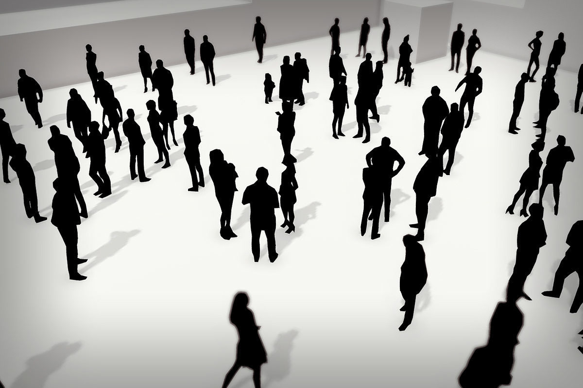 Lowpoly People Crowd Low-poly 3D model_8