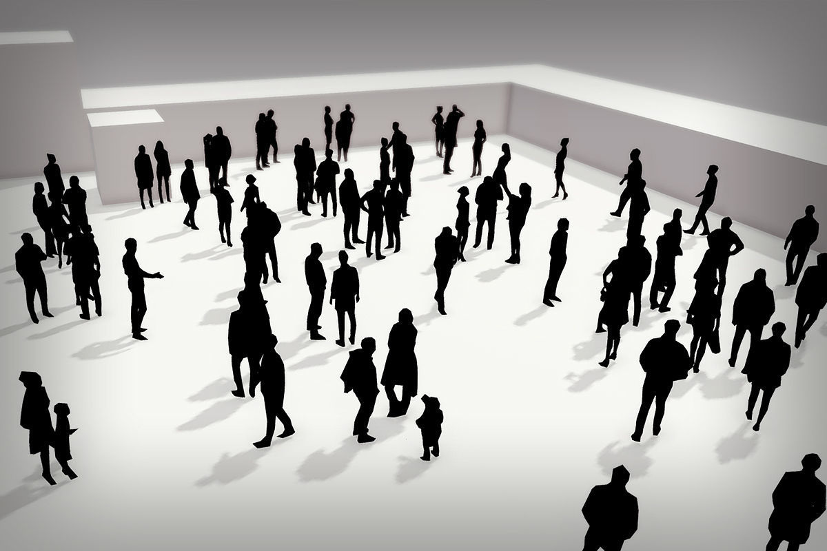 Lowpoly People Crowd Low-poly 3D model_6