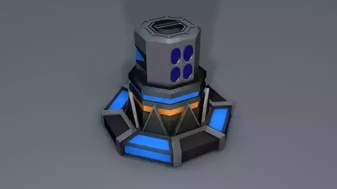 Turret spaceship with lights