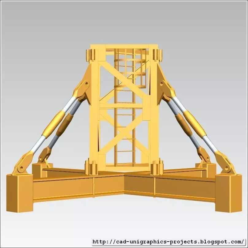 TOWER CRANE -Crane body segment ground base- Free 3D model_0