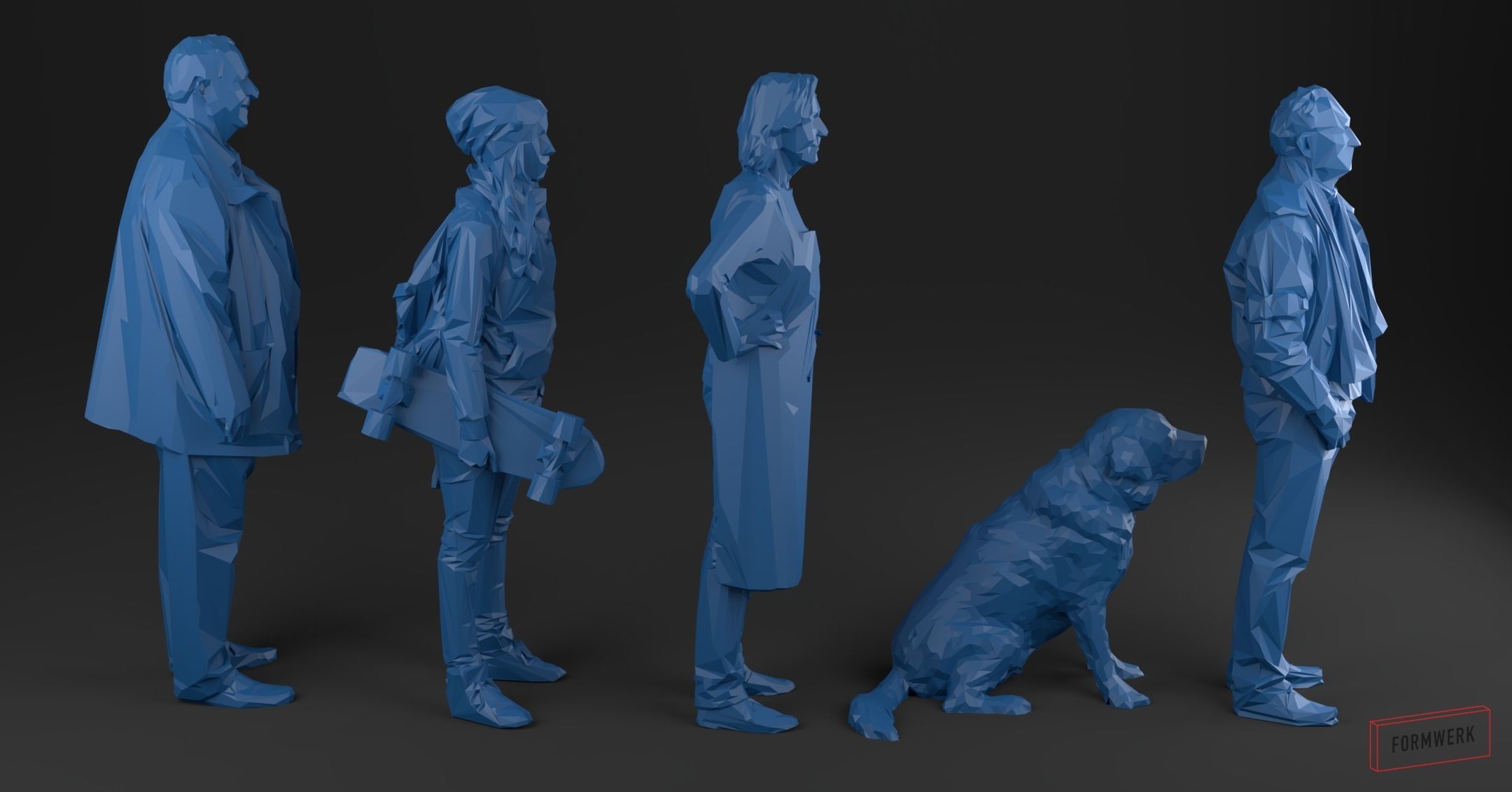 LowPoly Set 01 - printable Low-poly 3D model_1