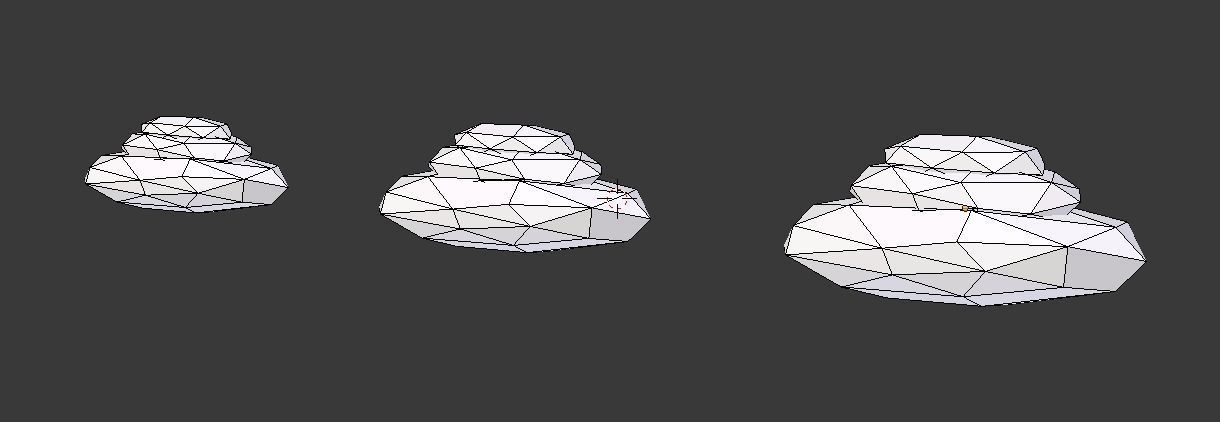 Low Poly Clouds pack Low-poly 3D model_10