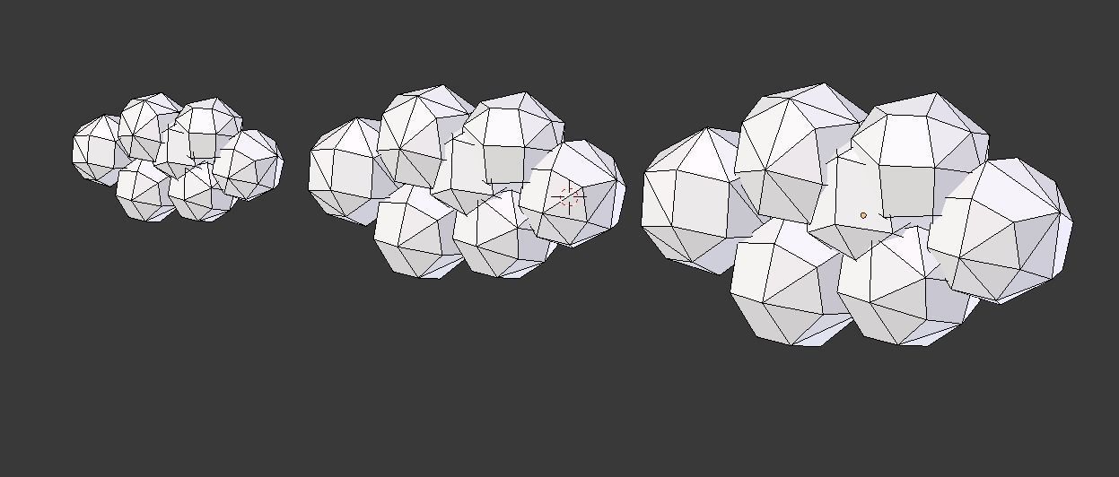 Low Poly Clouds pack Low-poly 3D model_6