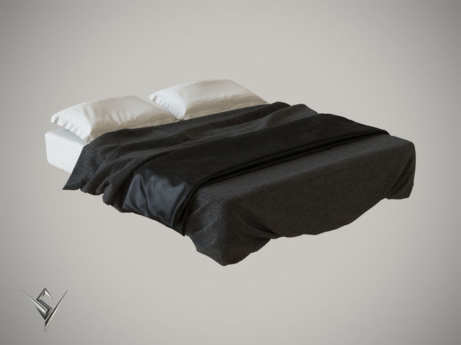 bedclothes 2 bed with sheets and pillows 3D model