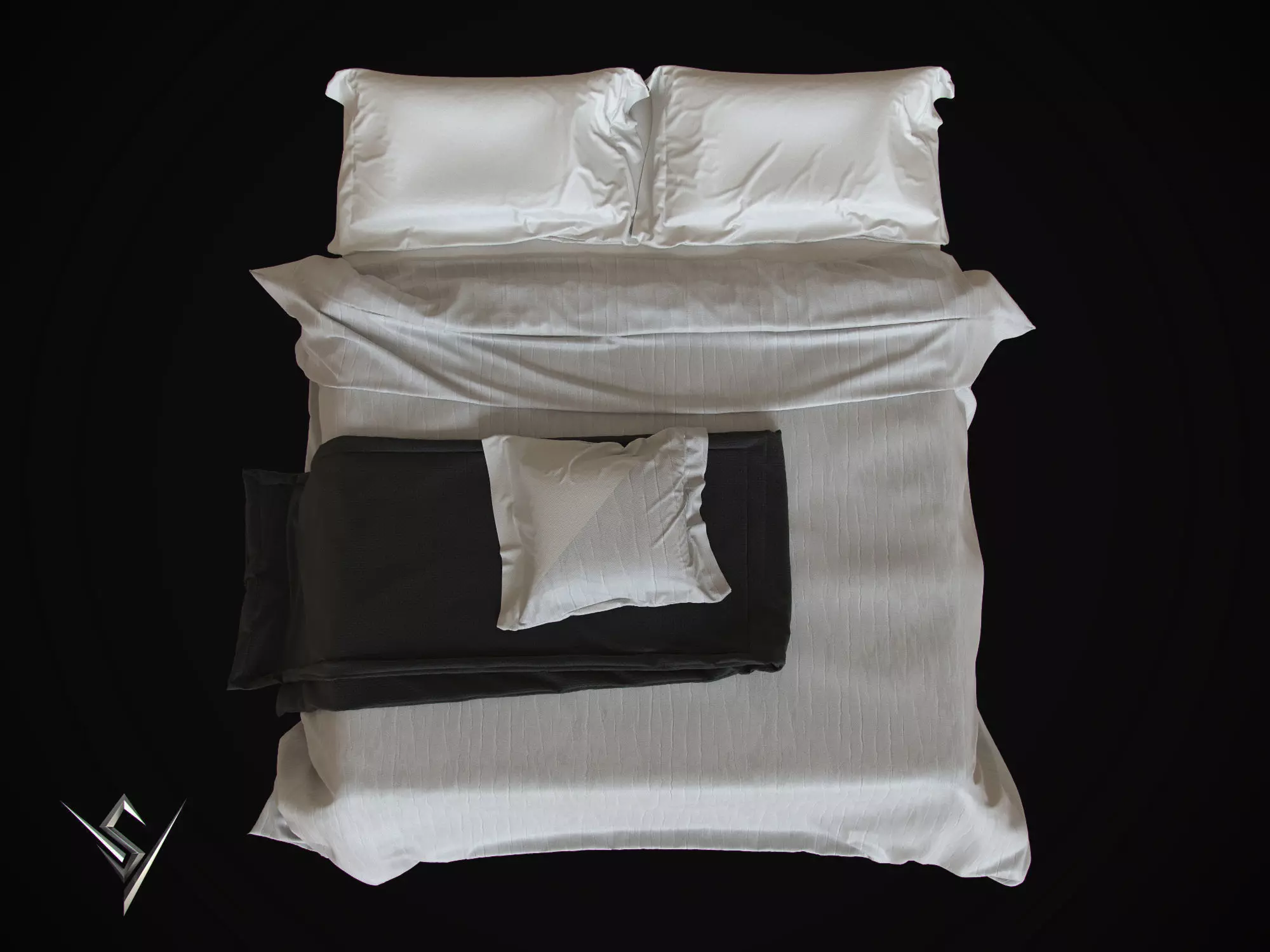 bedclothes 3 bed set 3D model_0