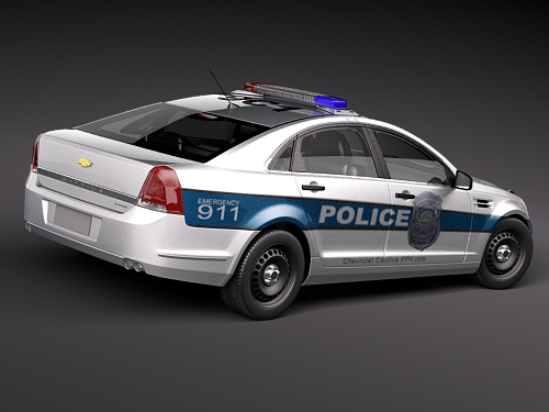 Chevrolet Caprice Impala Police Patrol Car 3D Model 3D model_4