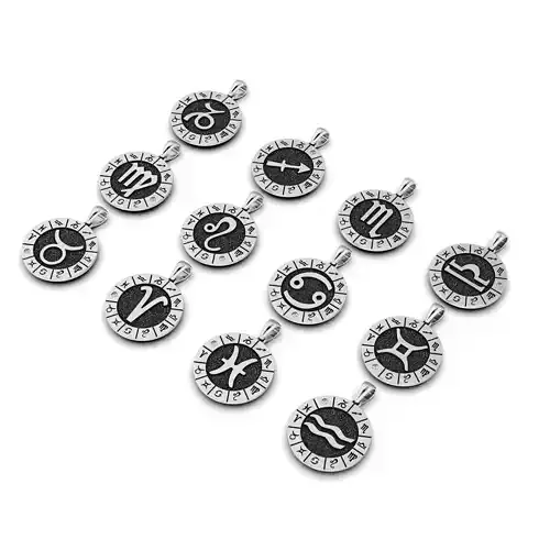 12 Zodiac Signs Horoscope Charm Pendant 3D print model