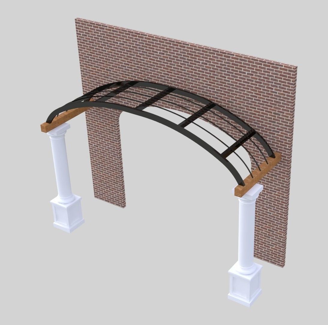 ARCHITECTURAL - ARCHED TRELLIS - WITH COLUMNS 3D model_1