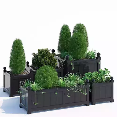 Windsor Planter in Black 3D model