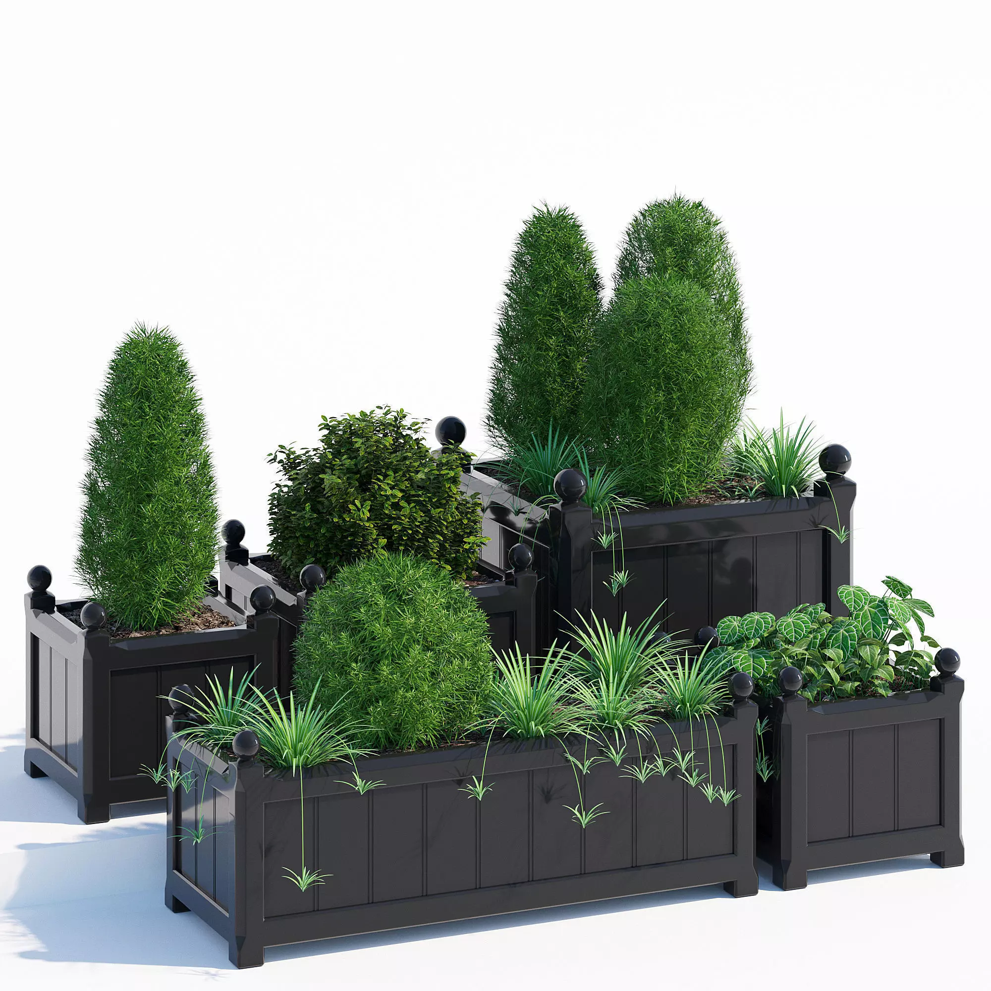 Windsor Planter in Black 3D model_0