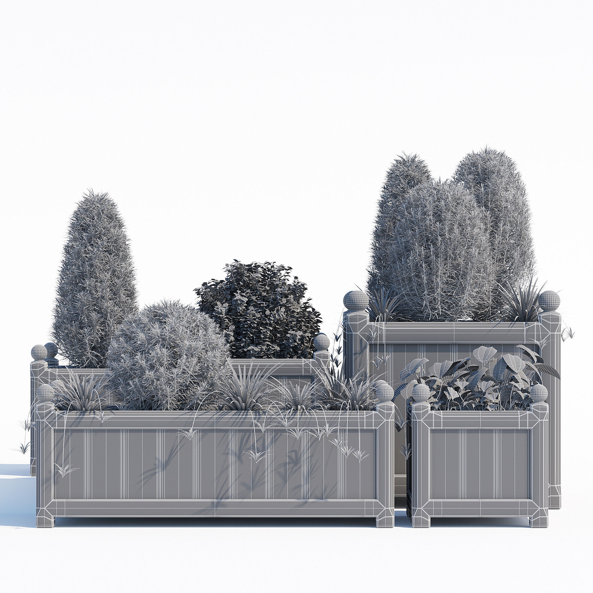 Windsor Planter in Black 3D model_6