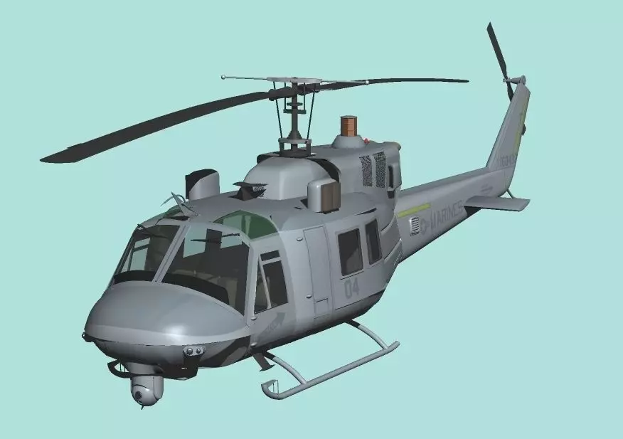 U S MARINES UH-1N Free 3D model