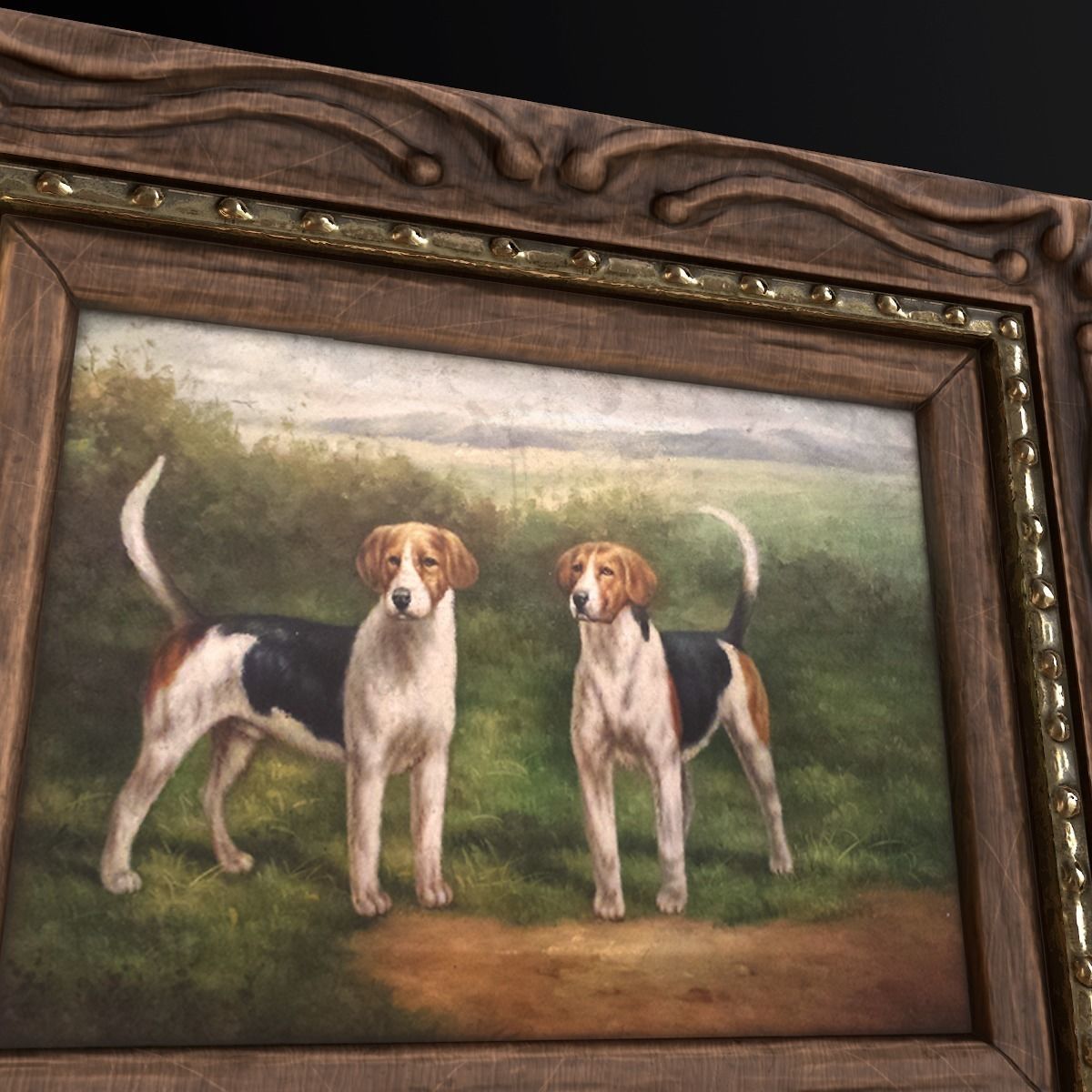 Antique Painting - PBR Game Ready Low-poly 3D model_6