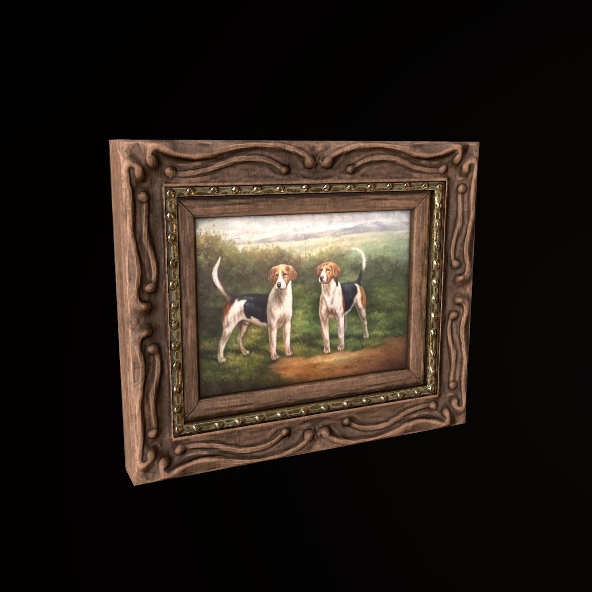 Antique Painting - PBR Game Ready Low-poly 3D model_4