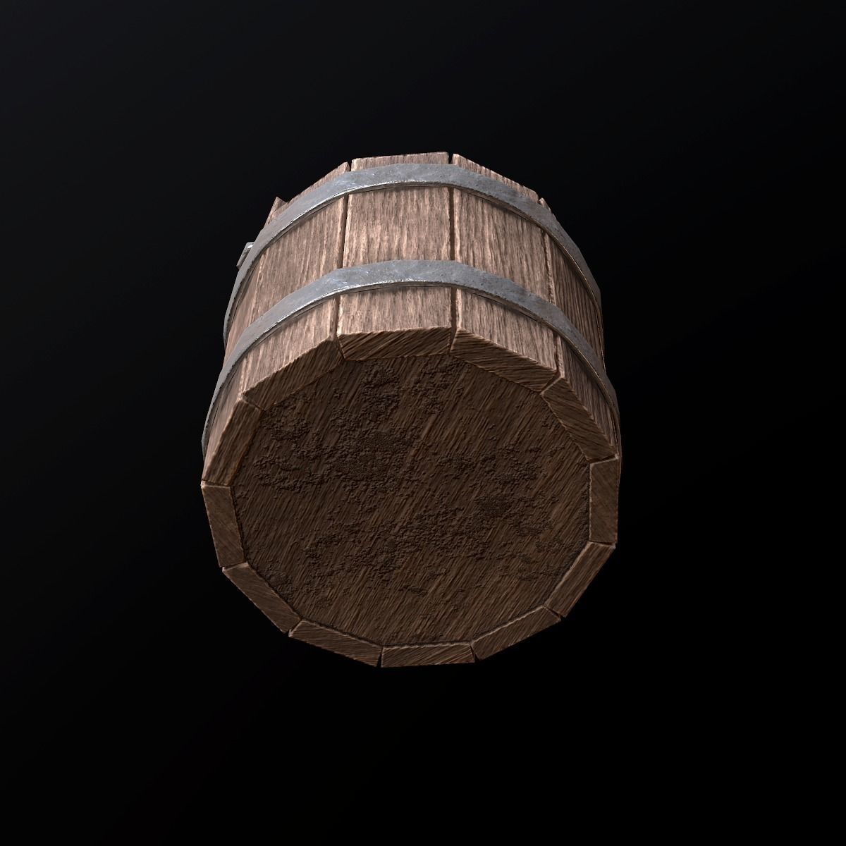 Medieval Wood Bucket - PBR Game Ready Low-poly 3D model_2