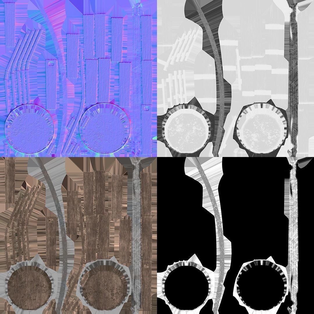 Medieval Wood Bucket - PBR Game Ready Low-poly 3D model_9