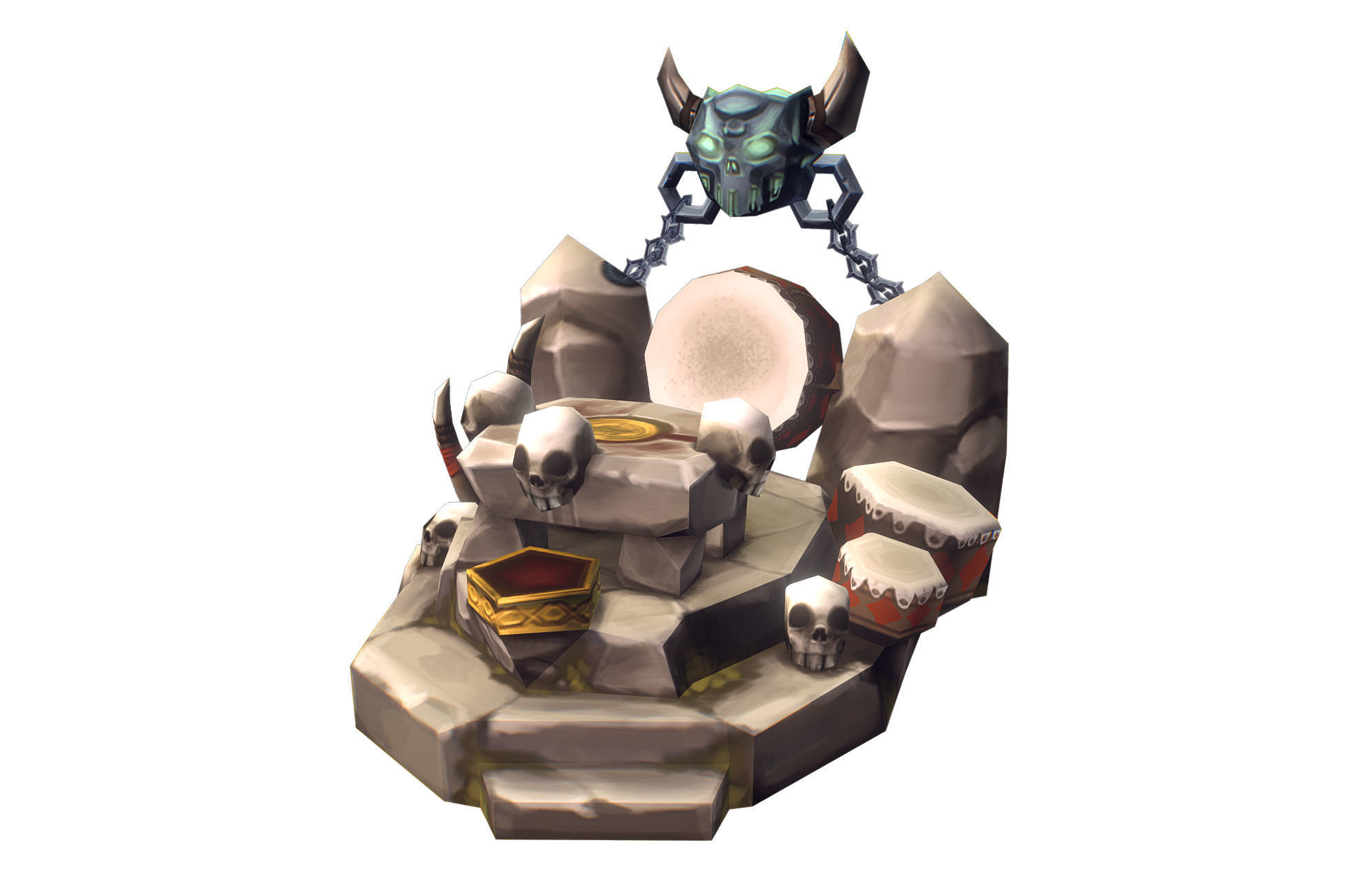 RTS Orc Building Set - Low Poly Hand Painted Low-poly 3D model_9