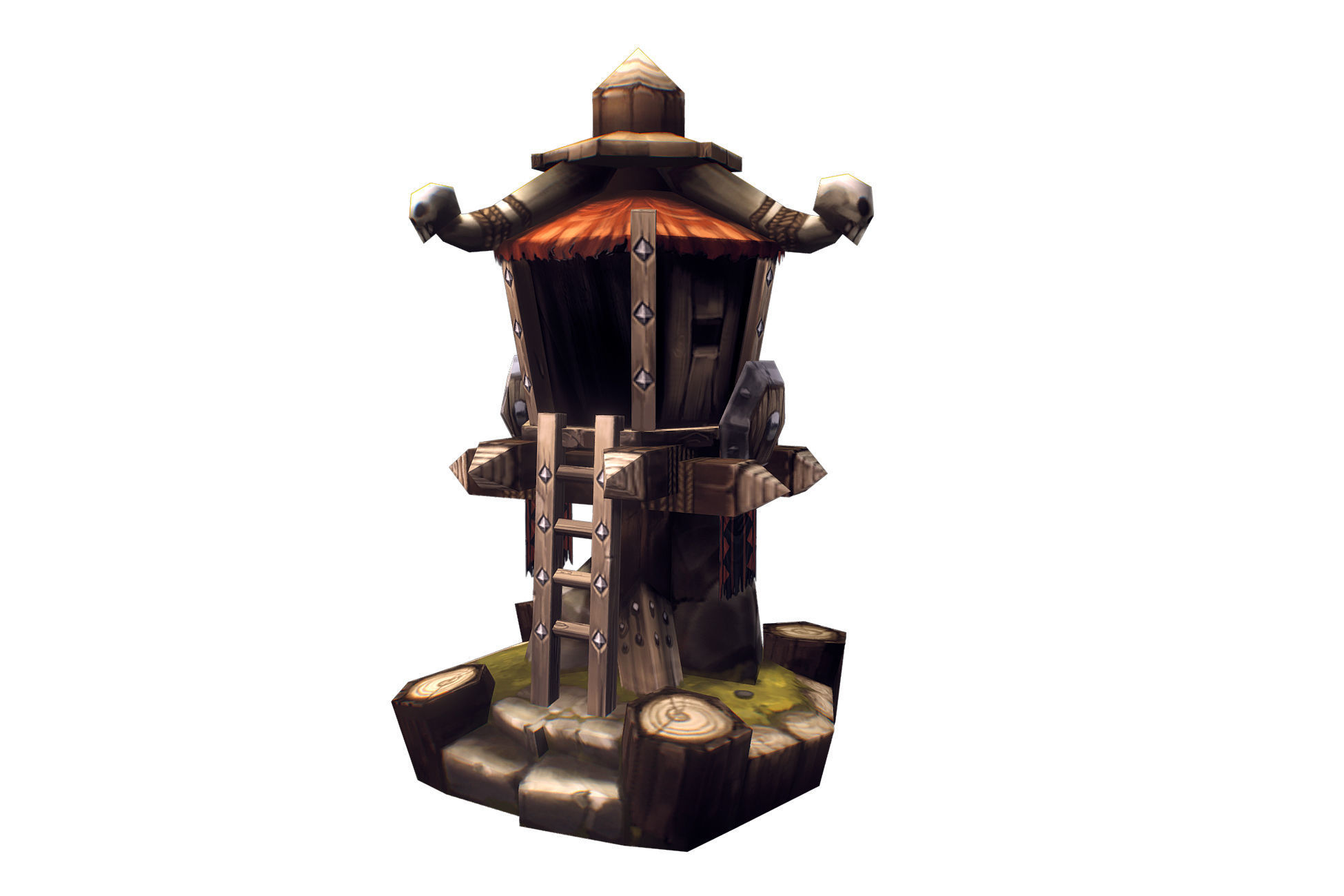 RTS Orc Building Set - Low Poly Hand Painted Low-poly 3D model_13