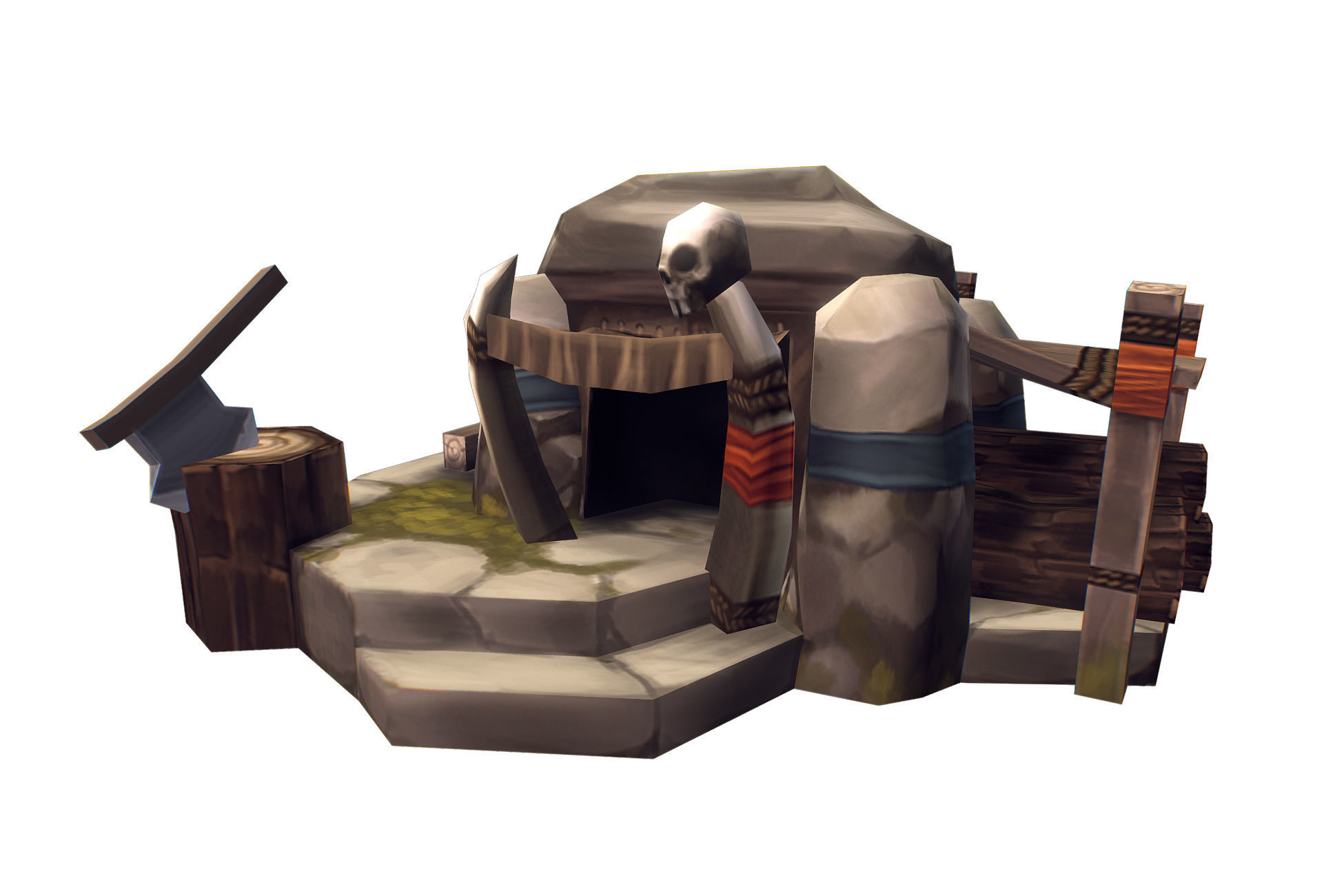 RTS Orc Building Set - Low Poly Hand Painted Low-poly 3D model_7
