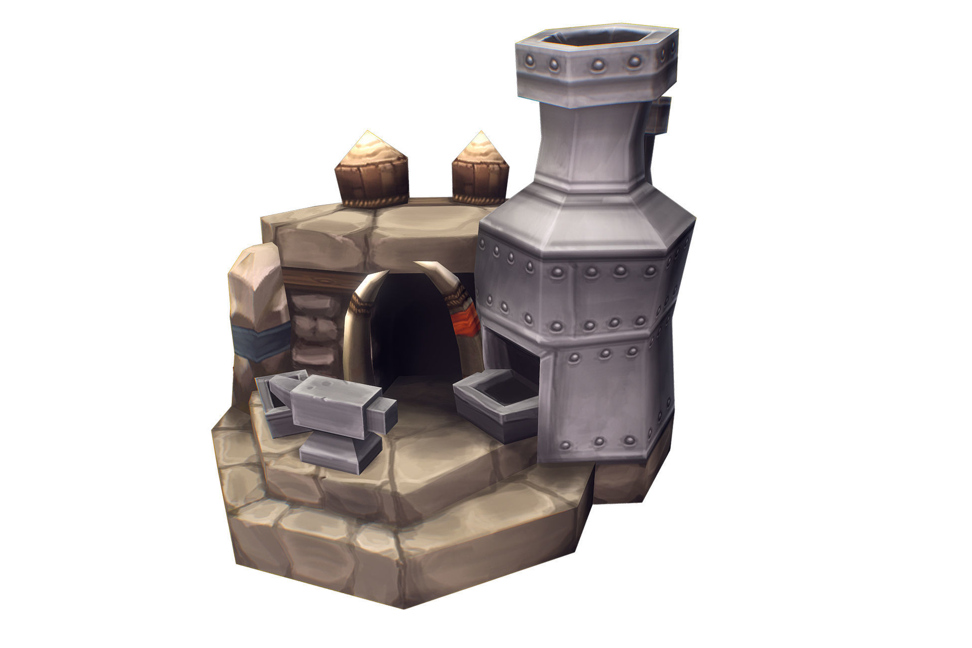 RTS Orc Building Set - Low Poly Hand Painted Low-poly 3D model_12
